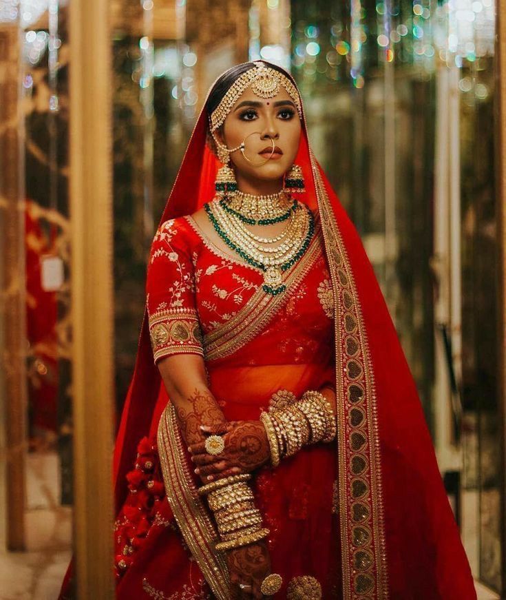 Bridal Red Saree Blouse Designs