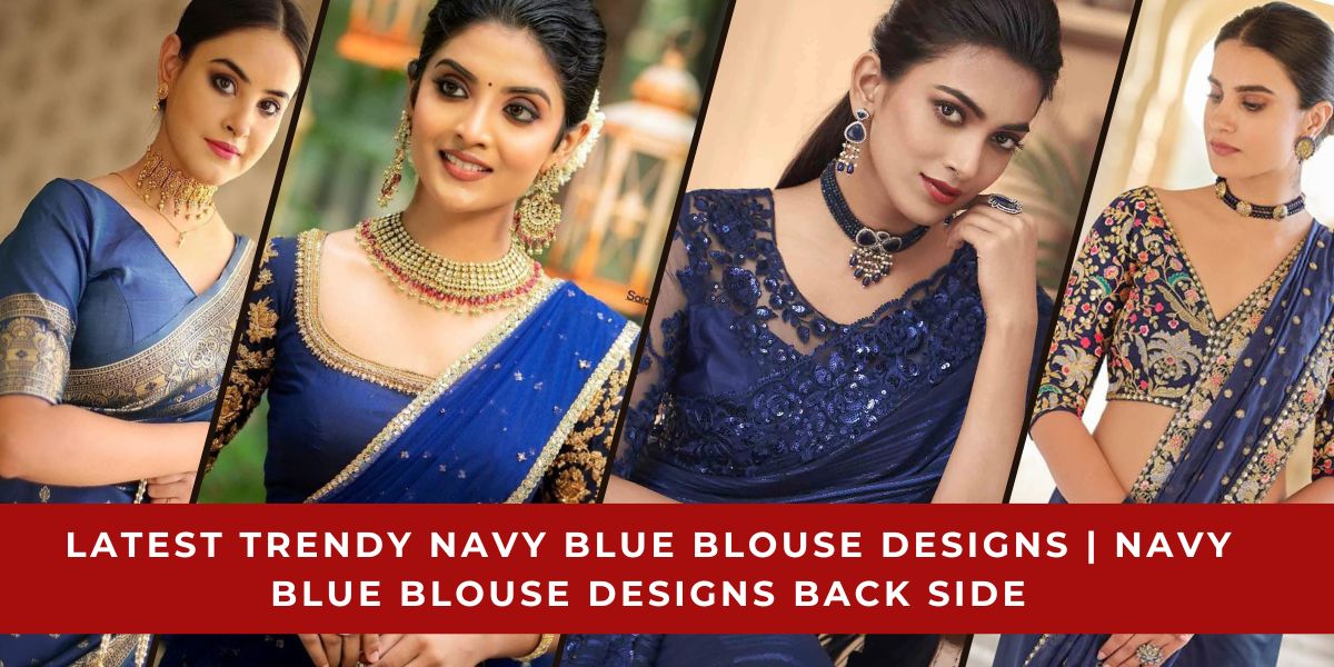 Navy Blue Blouse Designs Back Side