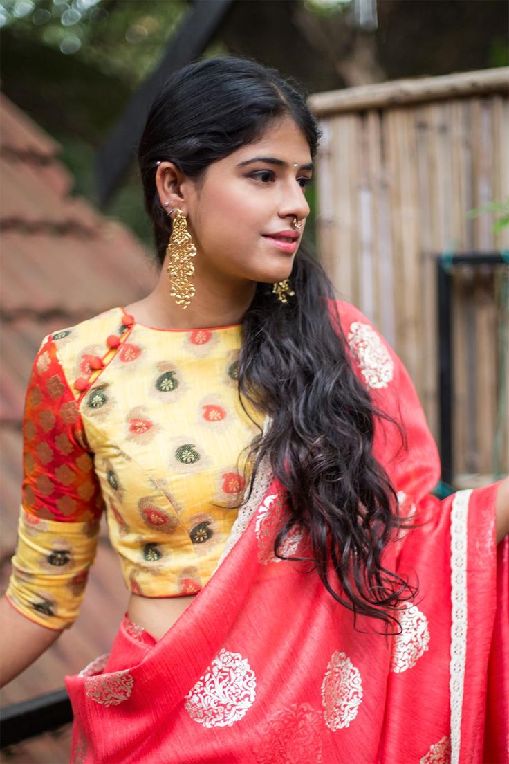 Red Chanderi Blouse Design