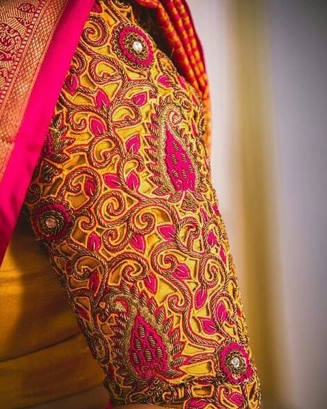 Yellow Blouse Aari Work Designs
