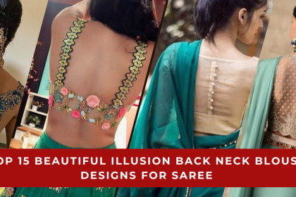 Illusion Back Neck Blouse Designs