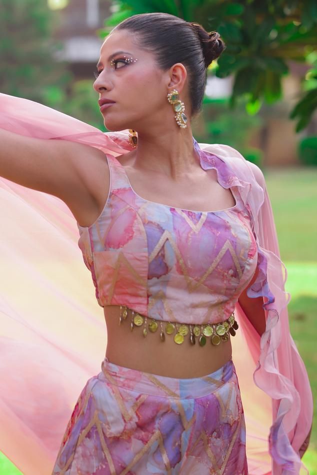 abstract multi-color blouse