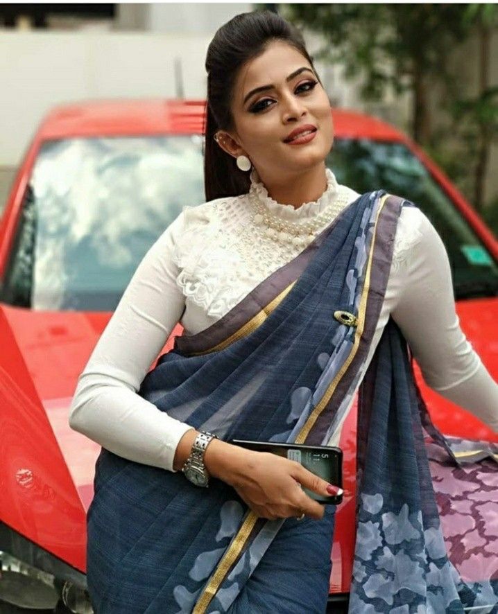 Collar Blouse Design with Full Sleeves