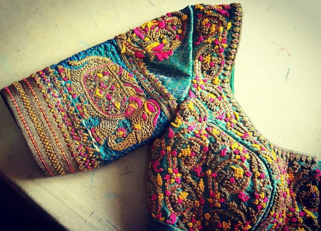 colorful thread embroidery blouse