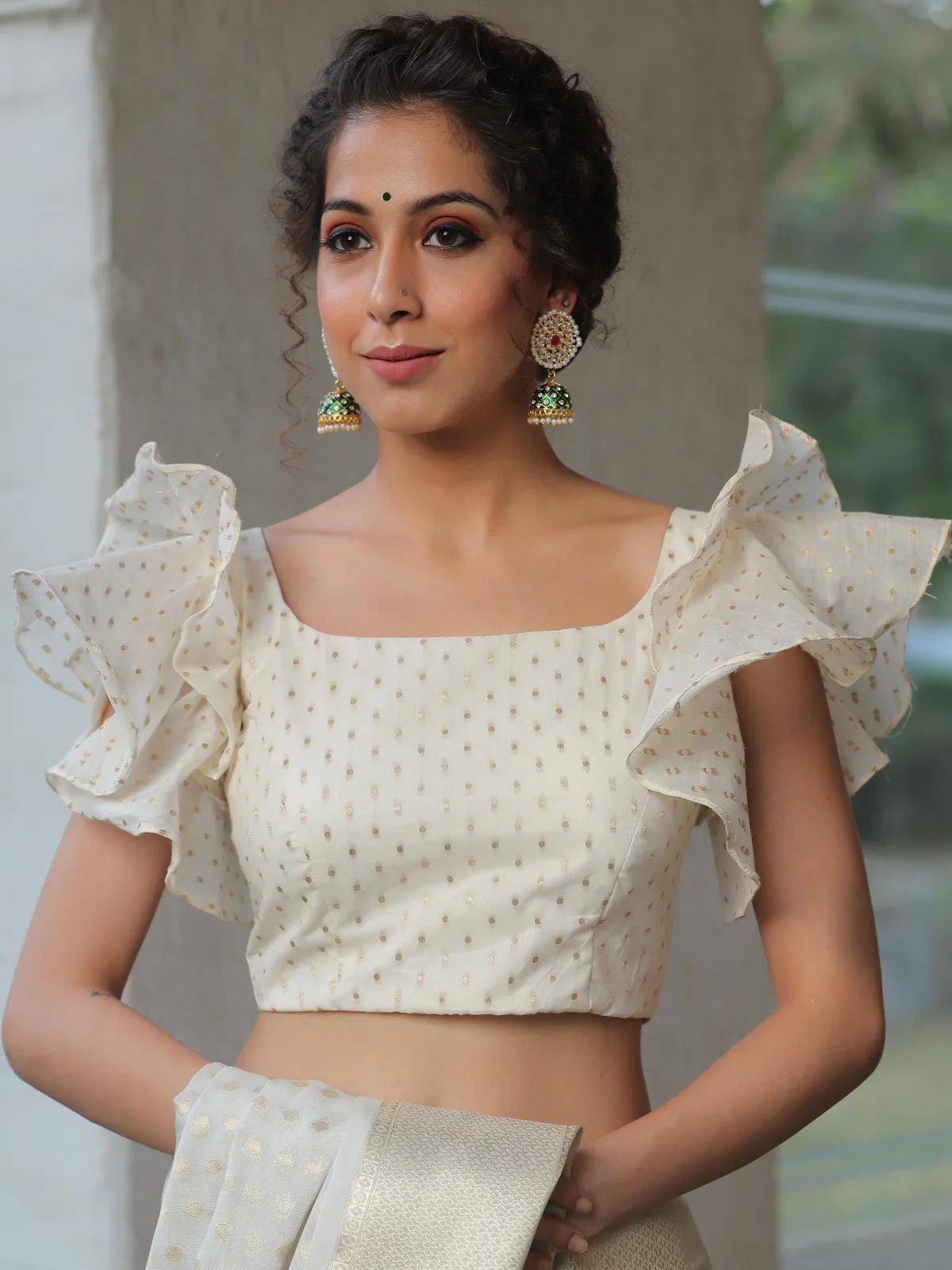 Cotton White Blouse Design