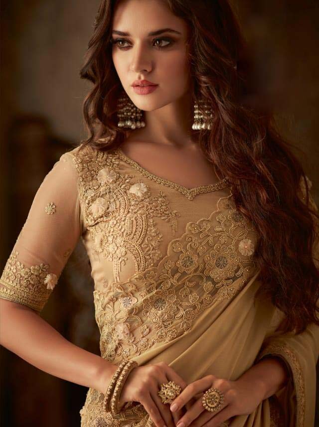 Cream Colour Blouse Designs
