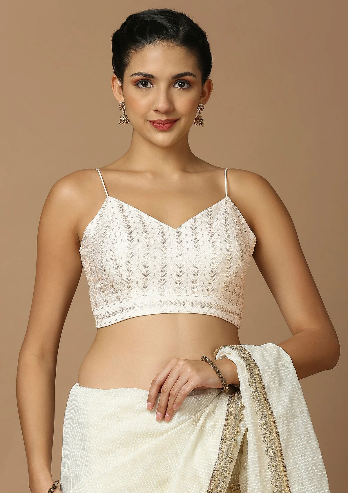 Half White Blouse Designs
