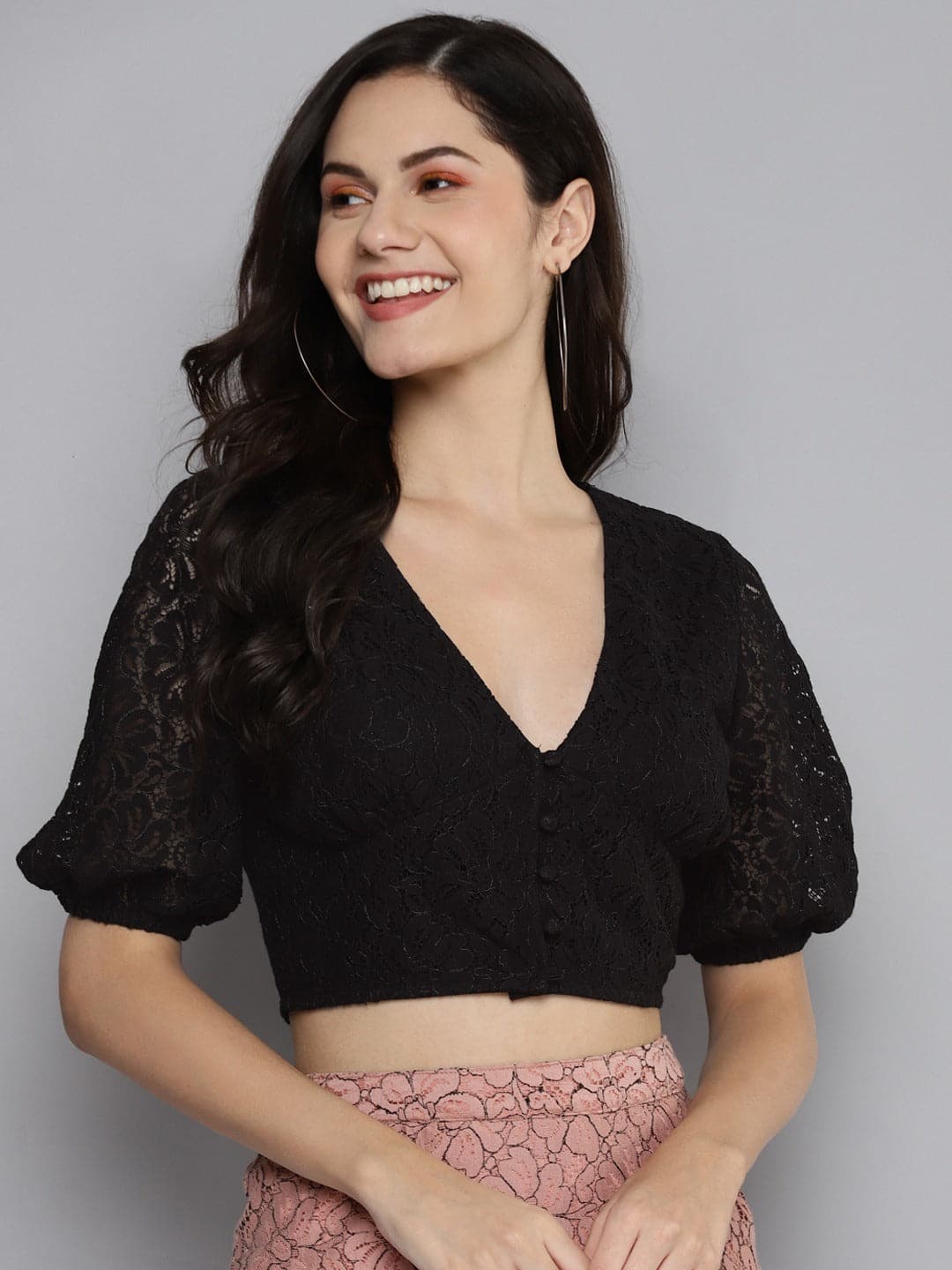 Lace Puff Sleeves