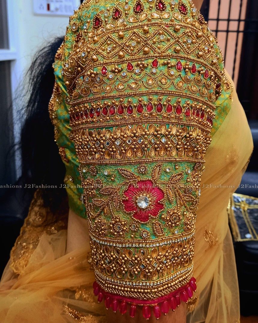 multi-colored zardozi blouse