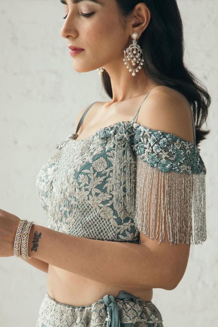 Glamorous Off-Shoulder Blouses Spotted On Real Bride - Designer Blouse