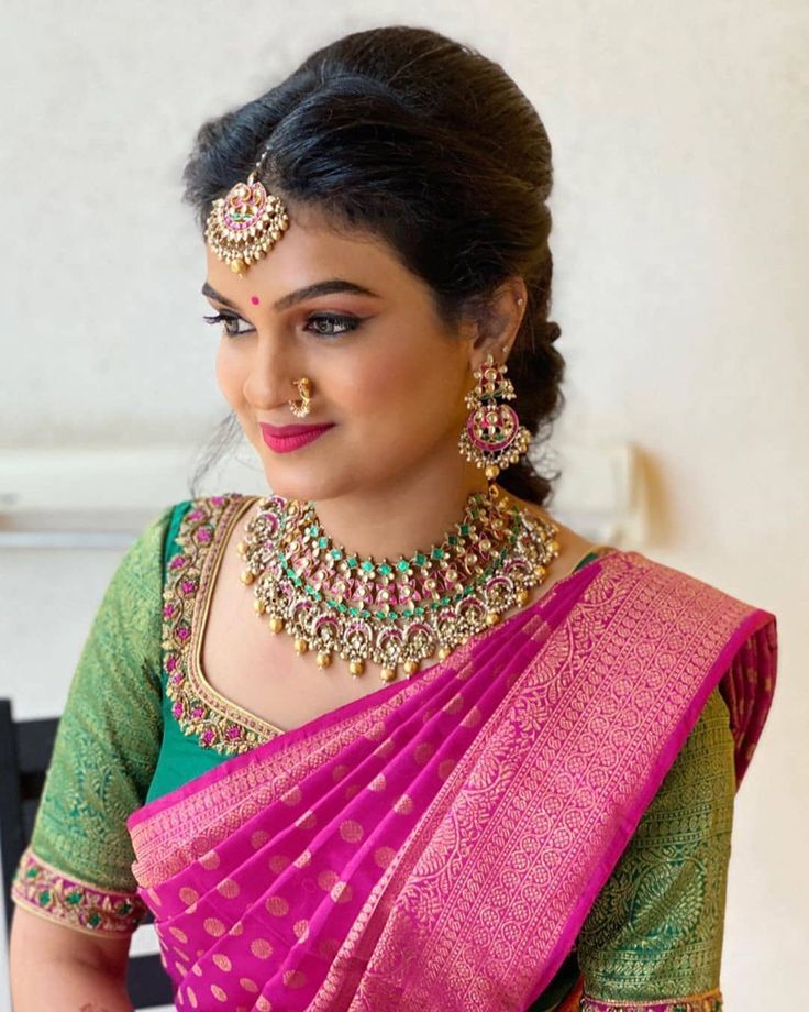 Plain Saree with Stone Work Blouse