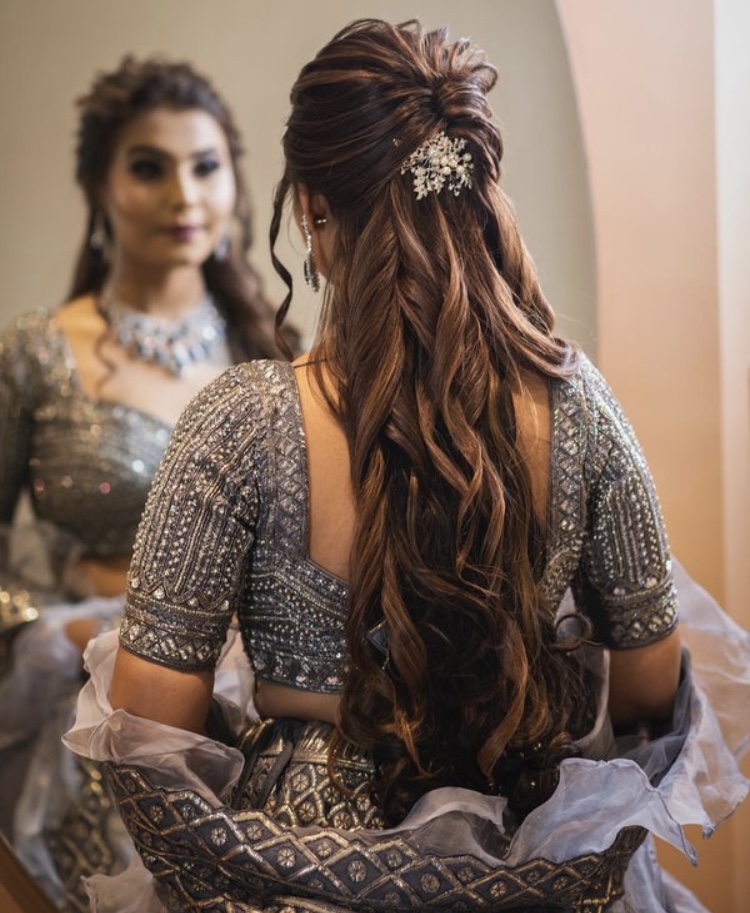 Hairstyle and Makeup with Lehenga