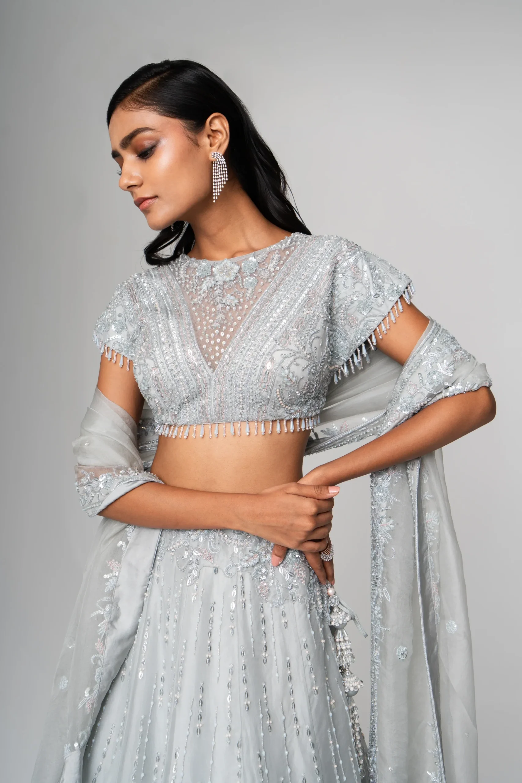 Illusion Neckline lehenga blouse