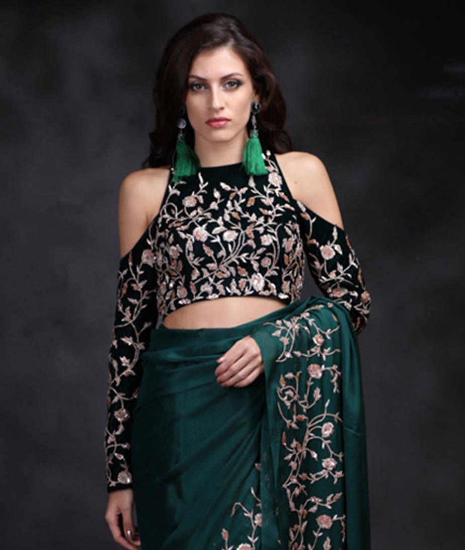 Cold-Shoulder Floral Blouse