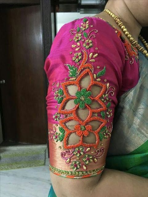 Cut Work Blouse for Silk Sarees