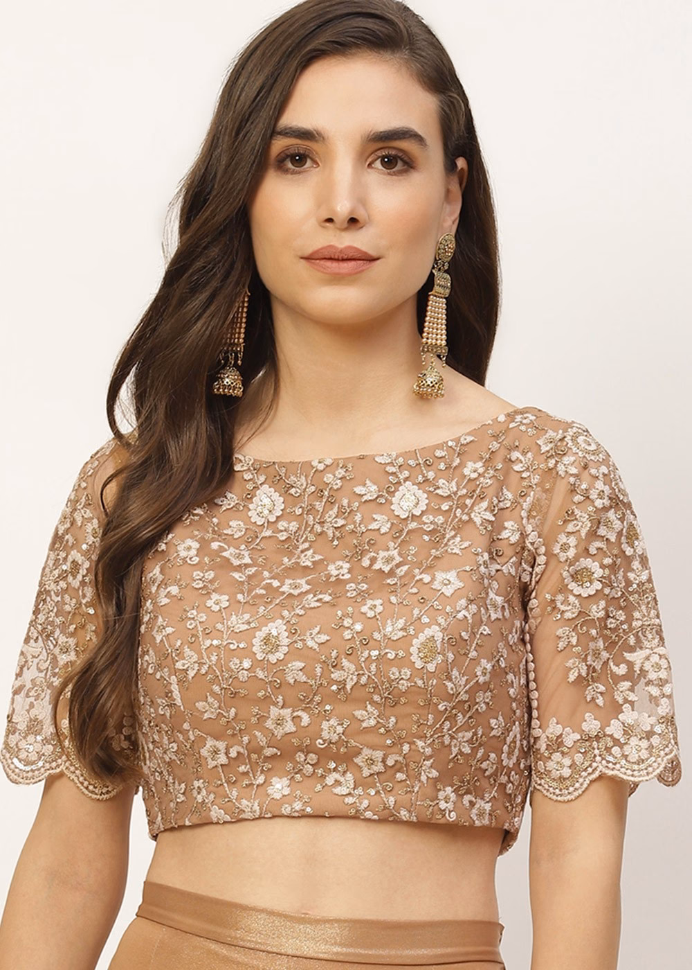 Golden net-blouse-design
