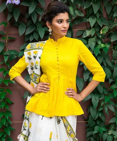 Collared Peplum Blouse