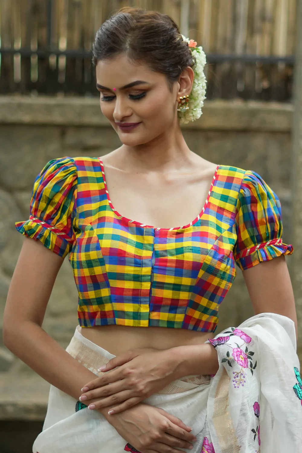 Check Print Blouse Designs