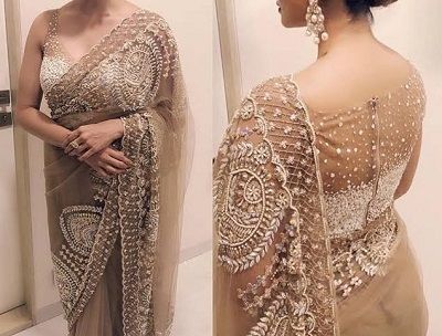 Front Back Net Saree Blouse