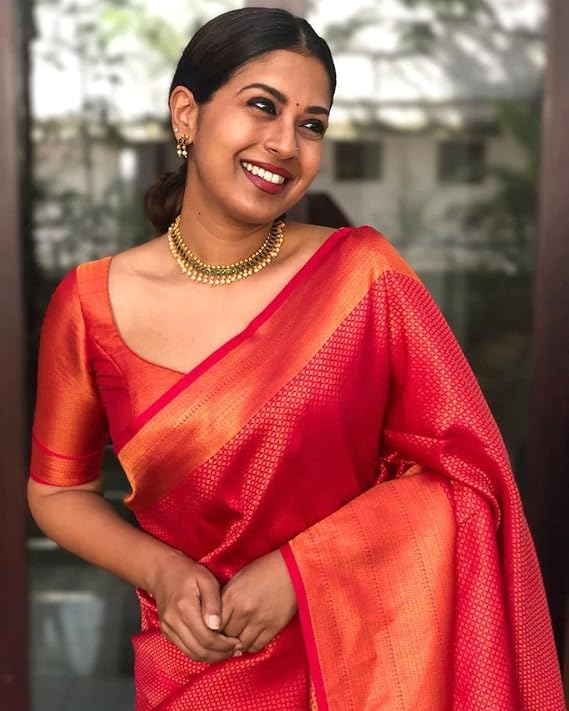 Red Banarasi Saree Blouse Designs