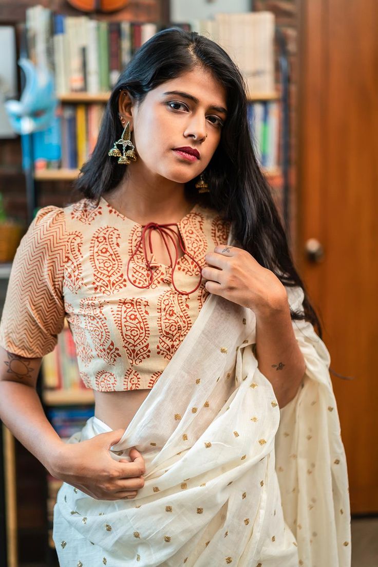 Simple Printed Blouse Designs