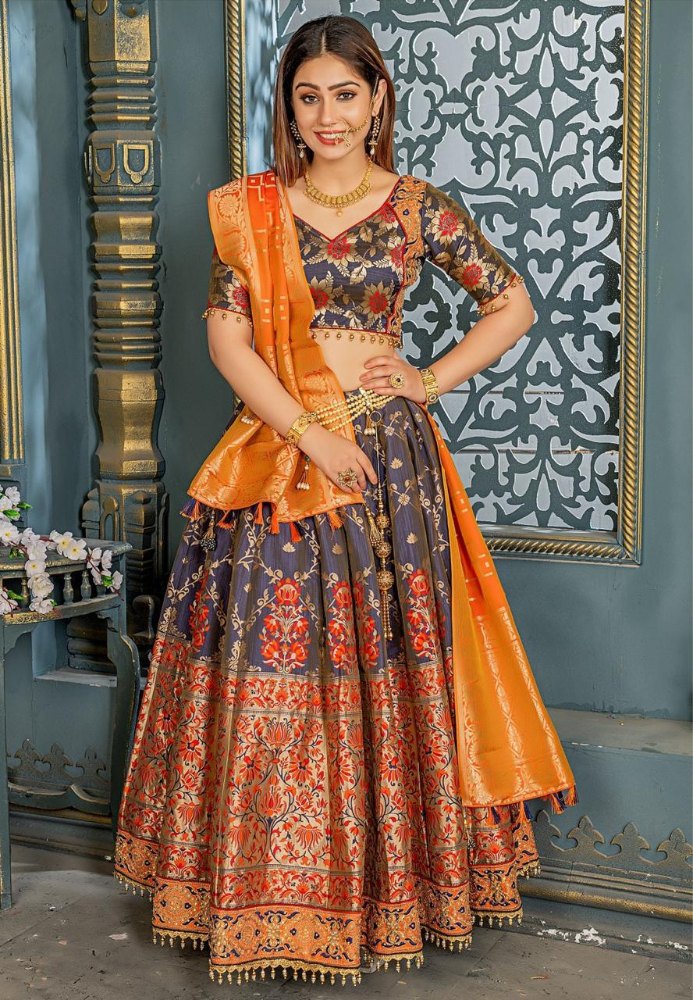 Traditional Banarasi Lehenga Blouse Designs