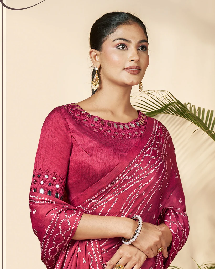 mirror work blouse for pattu sarees
