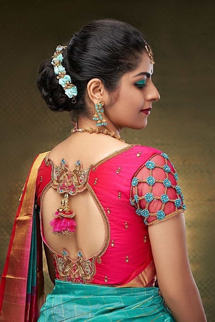 Back Hook Blouse Designs for Sarees