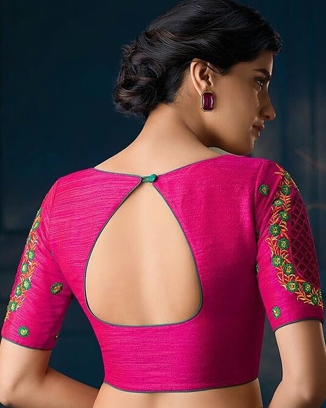 Back Side Back Hook Blouse Design