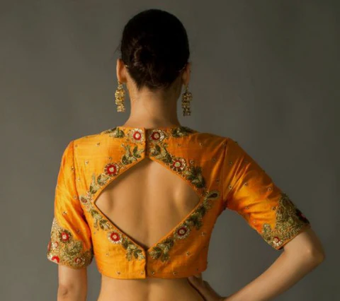 Back Side Hook Blouse Design