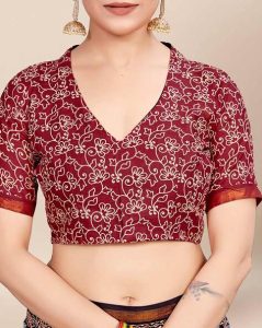 Latest Cotton Saree Blouse Designs for Women Front and Back