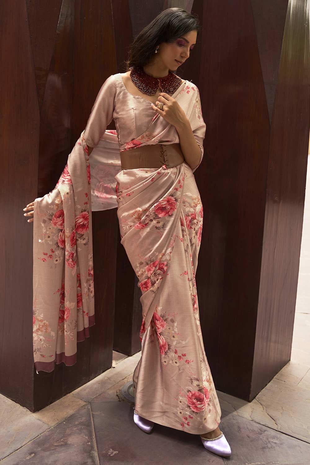 Satin Saree Blouse Designs