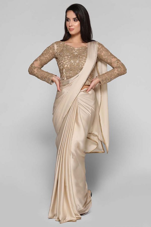 Satin Silk Saree with Designer Blouse