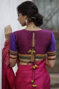 Latest Cotton Saree Blouse Designs for Women Front and Back