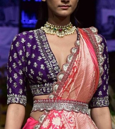 V Shape Neck Design for Blouse
