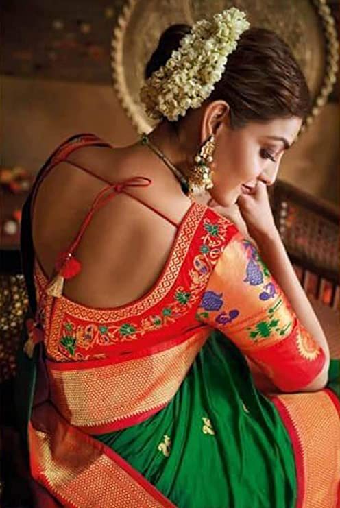 Aari Work Front Knot Blouse Designs