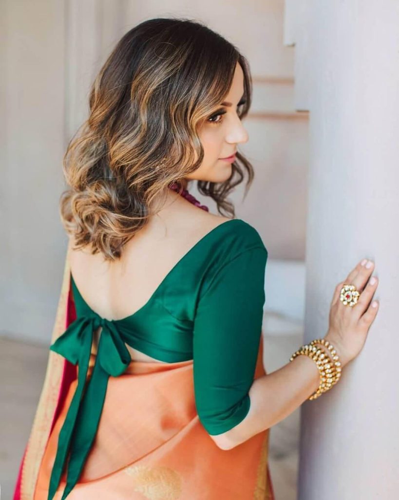Back Knot Blouse Designs