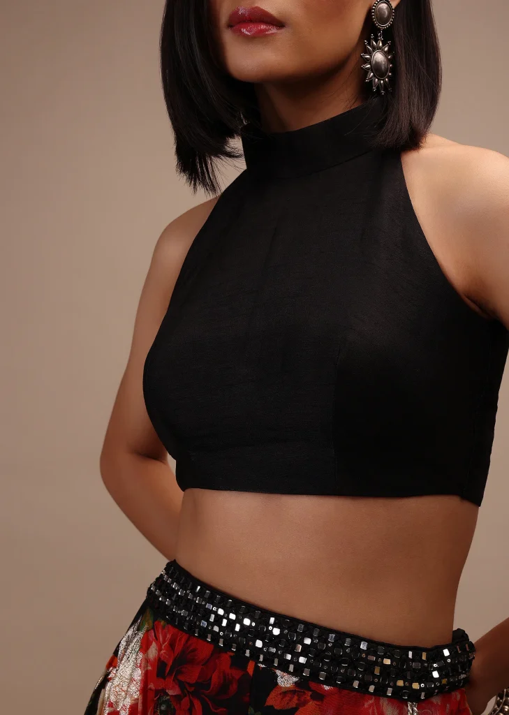 Black Halter Neck Blouse