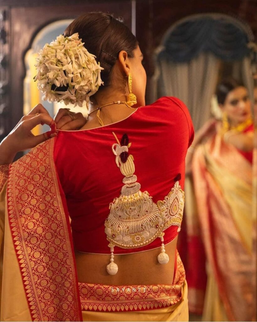 Blouse Back Designs for Silk Sarees Wedding