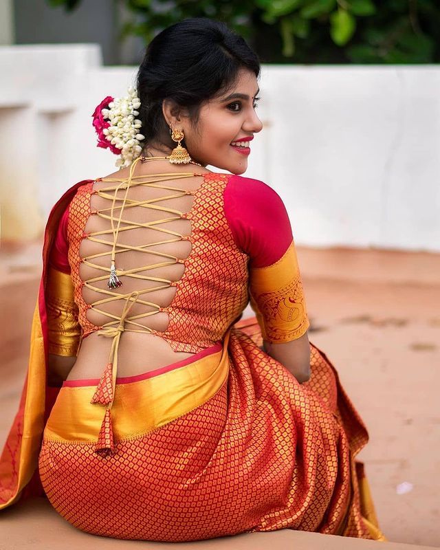 Designer Blouse with Knot at Back