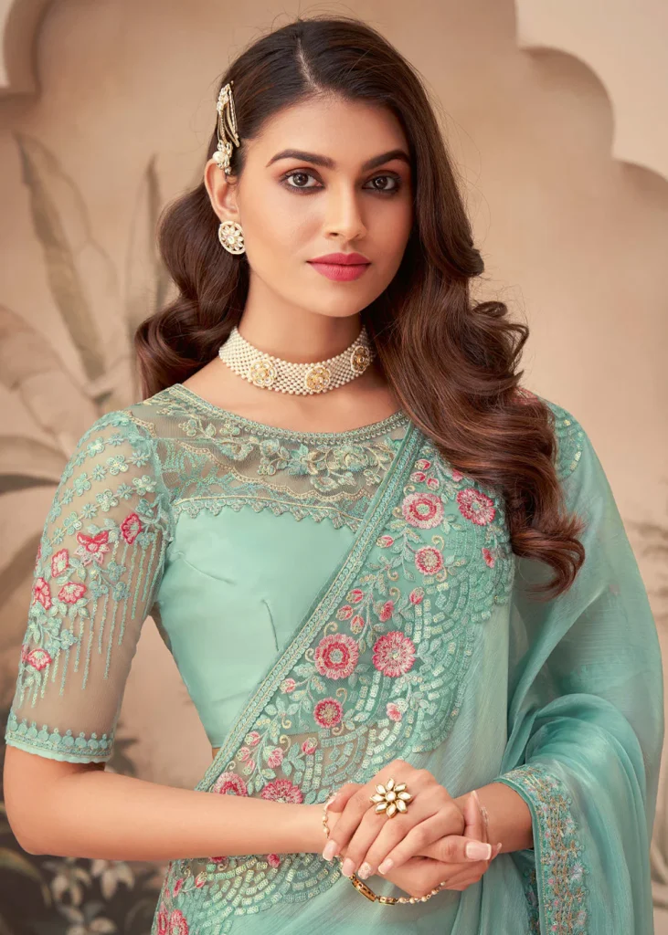 Georgette Sarees with Designer Blouses Online