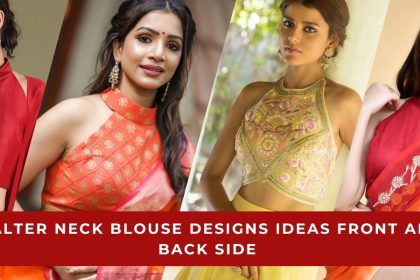 Halter Neck Blouse Designs ideas Front and Back