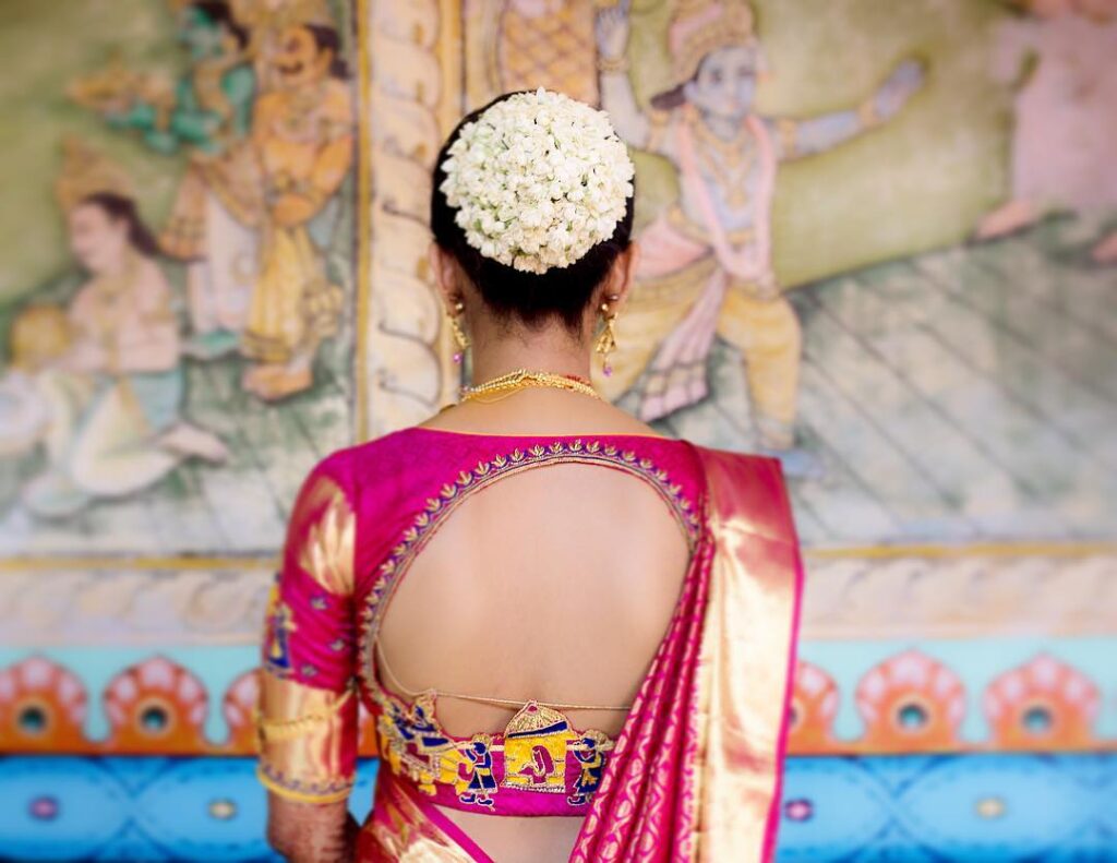 Simple Back Side Wedding Blouse Designs