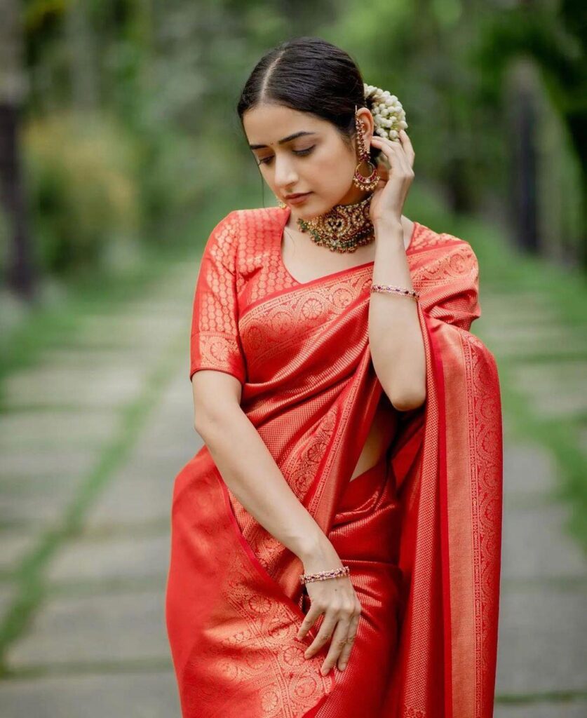 Simple Red Blouse Designs