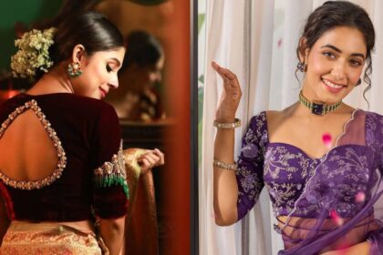 Boat Neck Blouse Designs for Sarees Front and Back