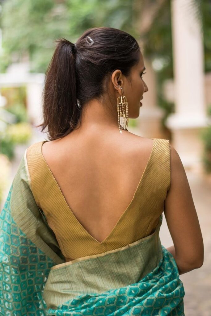 Back Deep Neck Blouse Designs