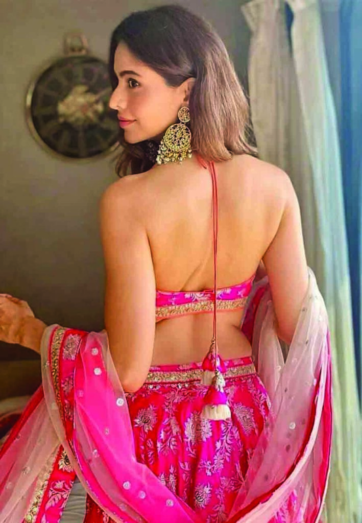 Backless Blouse Design for Lehenga