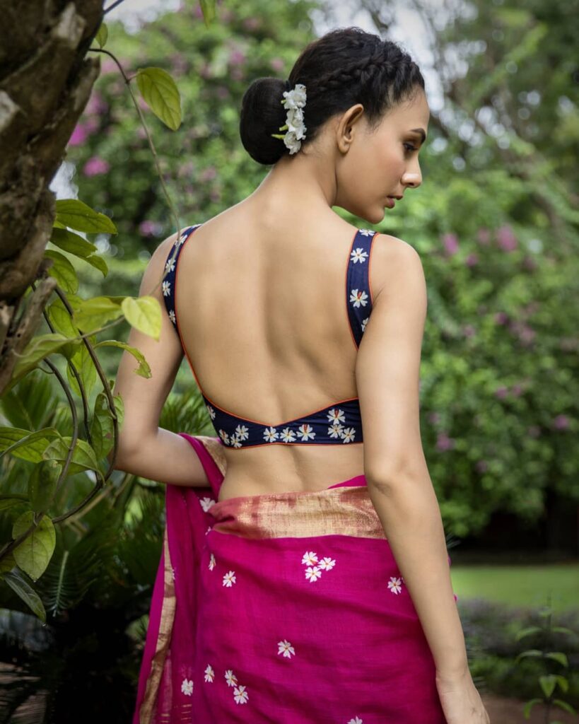 Deep Backless Blouse Designs