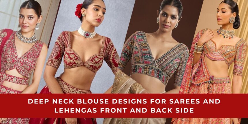 Deep Neck Blouse Design Front and Back