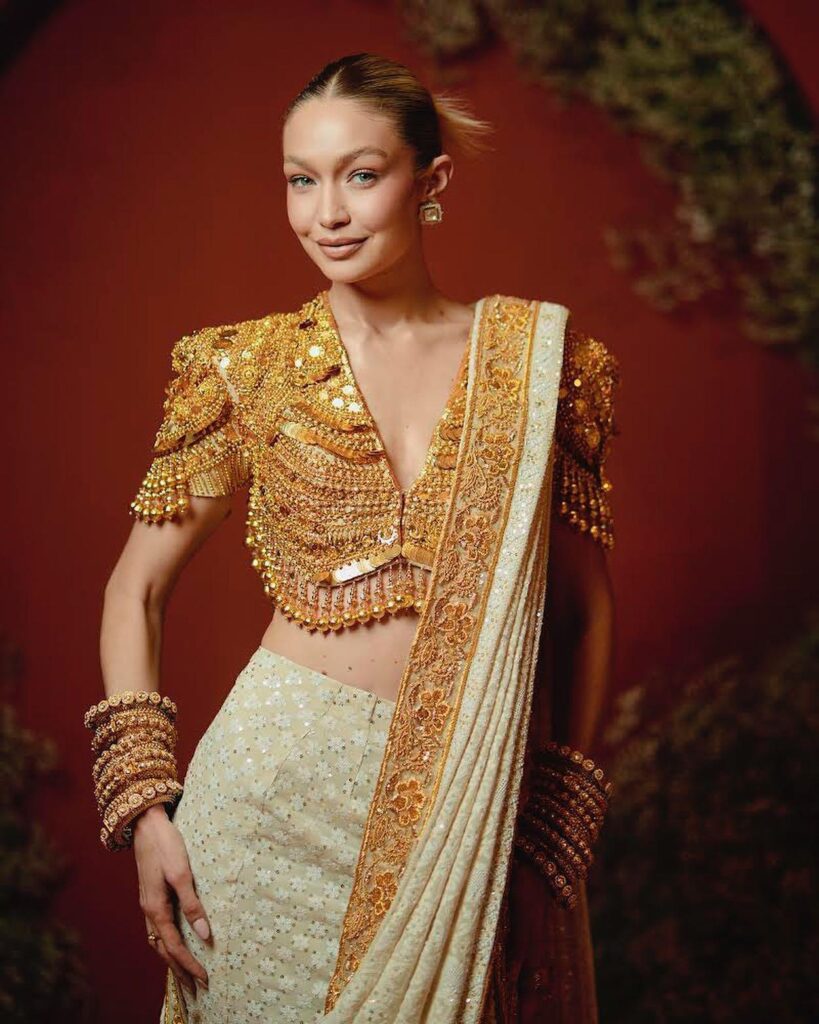 Fancy Golden Blouse Design